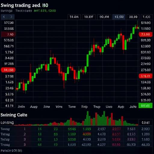 Chart illustrating swing trading with positions held over several days