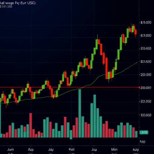 EUR/USD currency pair chart showing recent volatility